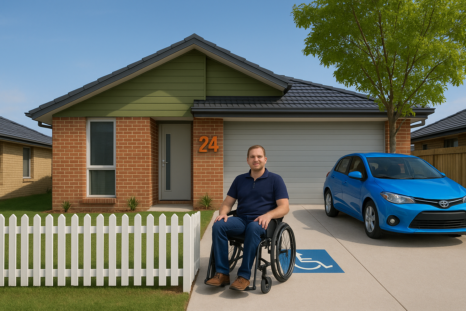 NDIS home with tenant and car NDIS home plus tenant in wheelchair